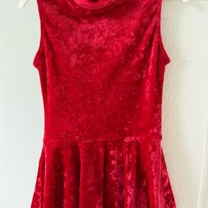 Red Velvet Sleeveless Dress